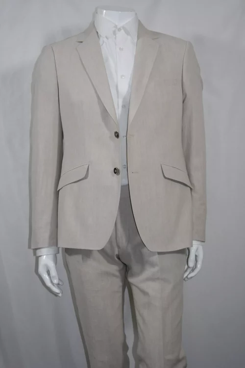 Costume 2 Pieces Toile Lin Las Bang Beige Clair