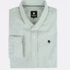 Chemise Manches Longues Sport Rayure Coton Lin Vert Moyen – Image 3