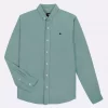 Chemise Manches Longues Sport Oxford Uni Vert Moyen