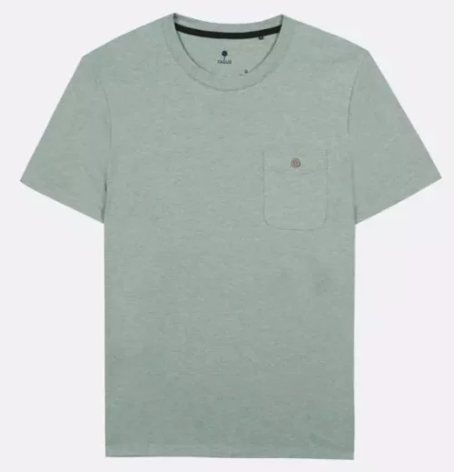 T-shirt Manches Courtes Chine Poche Vert Clair