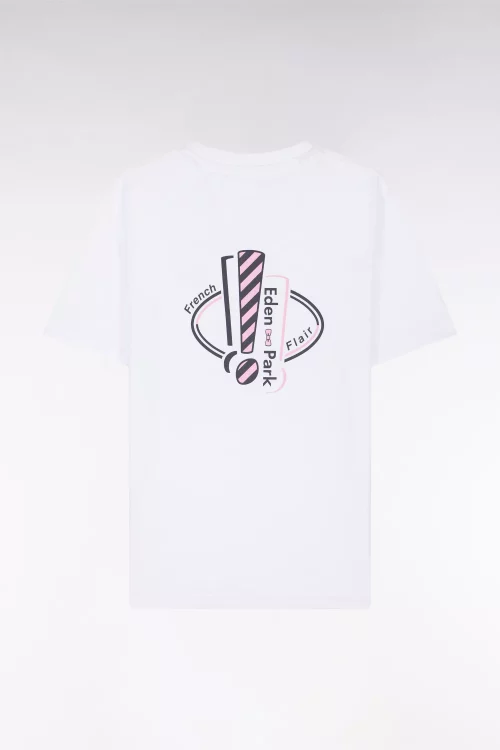 T-shirt Manches Courtes Print Exclamation Dos Blanc