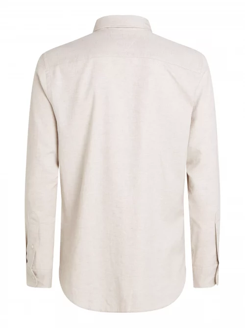Chemise Manches Longues Sport Coton Lin Beige Moyen – Image 2