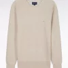 Pull Col Rond 111 Nid Abeille Beige Clair