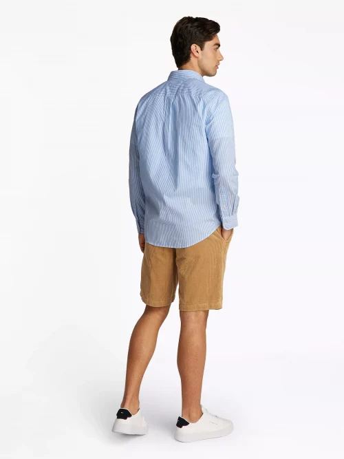 Chemise Manches Longues Sport Rayure Baton Bleu Clair – Image 4