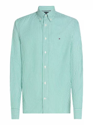 Chemise Manches Longues Sport Rayure Baton Vert Moyen