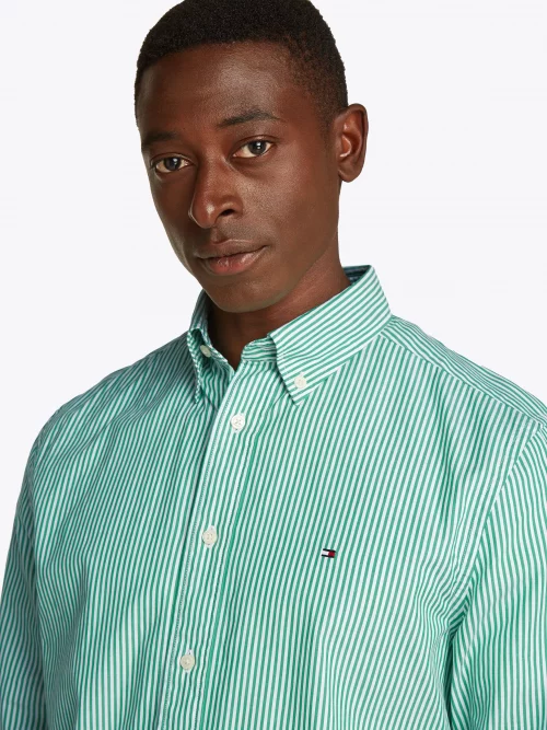 Chemise Manches Longues Sport Rayure Baton Vert Moyen – Image 3