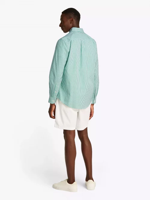 Chemise Manches Longues Sport Rayure Baton Vert Moyen – Image 4
