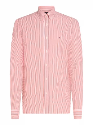 Chemise Manches Longues Sport Rayure Baton Orange Moyen