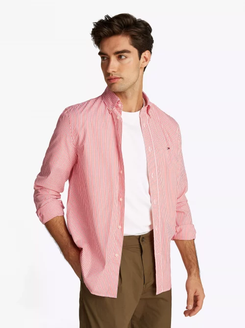 Chemise Manches Longues Sport Rayure Baton Orange Moyen – Image 3