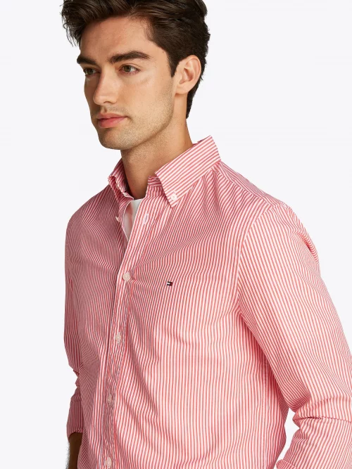 Chemise Manches Longues Sport Rayure Baton Orange Moyen – Image 4