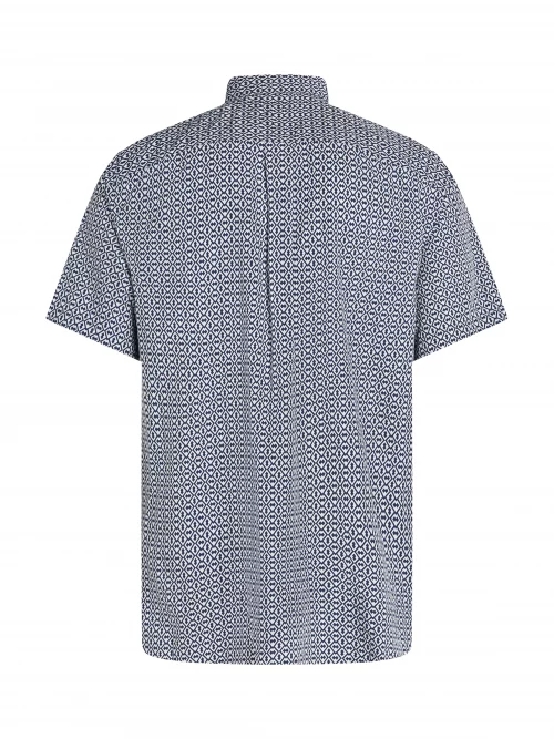 Chemise Manches Courtes Sport Imprime Geo Modal Bleu Fonce – Image 2