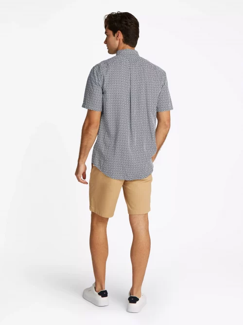 Chemise Manches Courtes Sport Imprime Geo Modal Bleu Fonce – Image 4