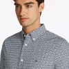 Chemise Manches Courtes Sport Imprime Geo Modal Bleu Fonce – Image 5