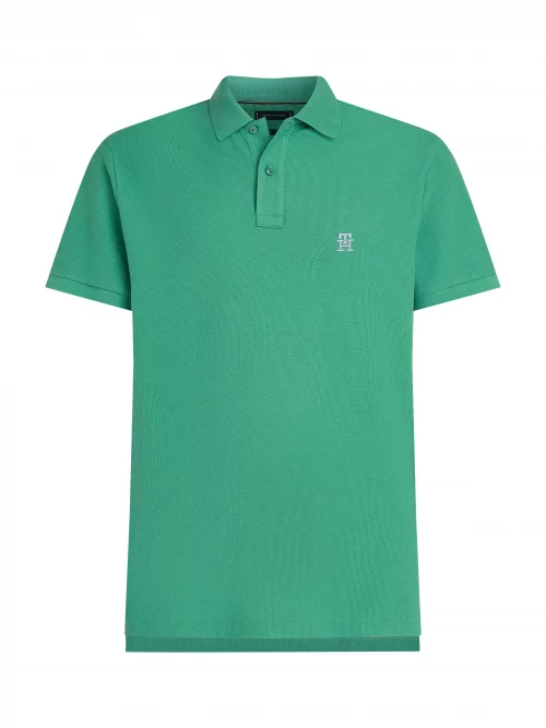 Polo Manches Courtes Logo Th Contraste Vert Moyen