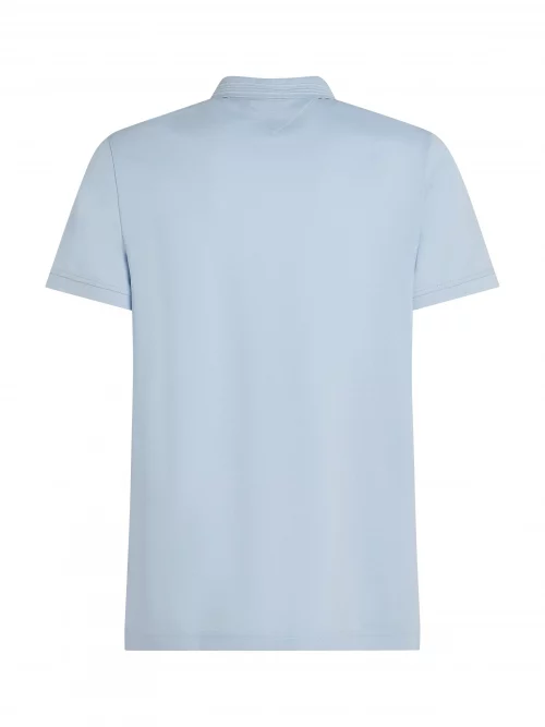 Polo Manches Courtes Mercerise 1/2 Zip Bleu Clair – Image 2