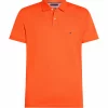 Polo Manches Courtes Regular Pique Uni Orange Moyen