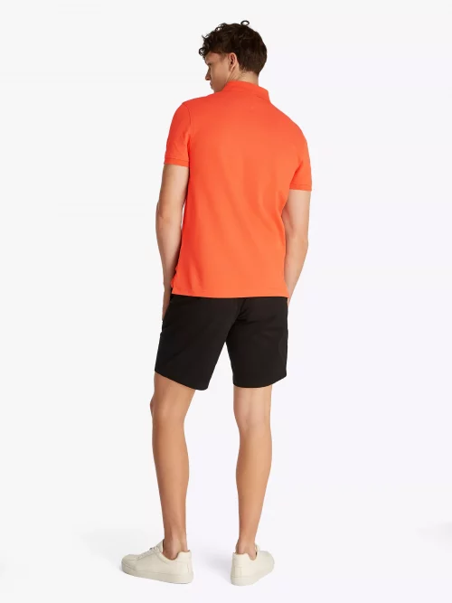 Polo Manches Courtes Regular Pique Uni Orange Moyen – Image 3