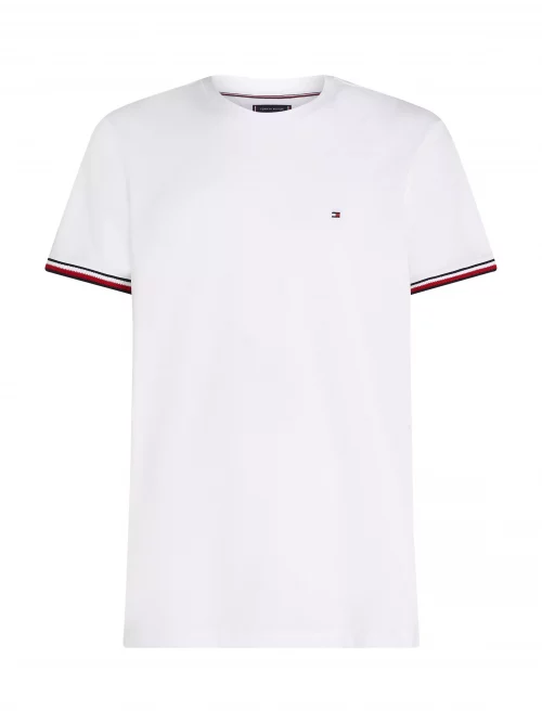 T-shirt Manches Courtes Bracelets Contraste Blanc – Image 4