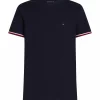 T-shirt Manches Courtes Bracelets Contraste Bleu Fonce