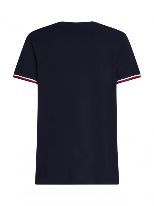 T-shirt Manches Courtes Bracelets Contraste Bleu Fonce – Image 2