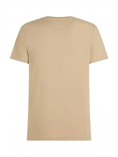 T-shirt Manches Courtes Broderie Poitrine Beige Clair – Image 2