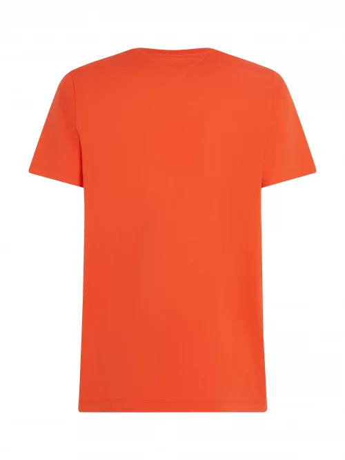 T-shirt Manches Courtes Uni Poche Poitrine Orange Moyen – Image 2