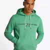 Pull Sweat  Molleton Enfilable Capuche Vert Moyen