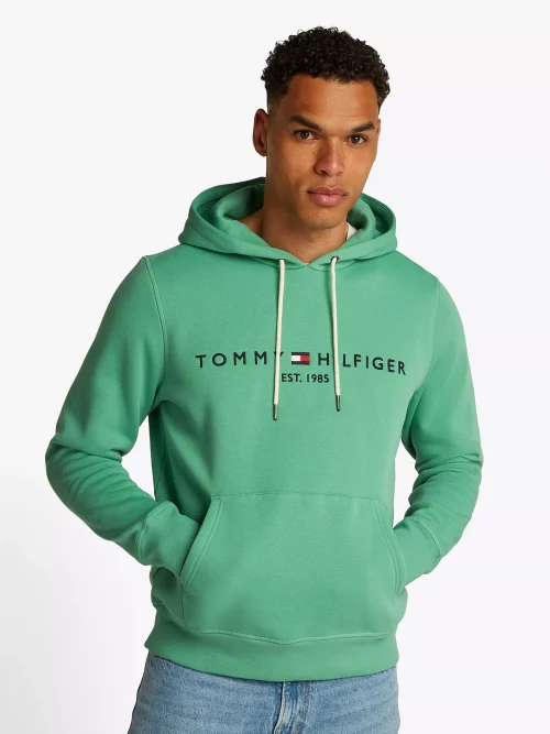 Pull Sweat  Molleton Enfilable Capuche Vert Moyen
