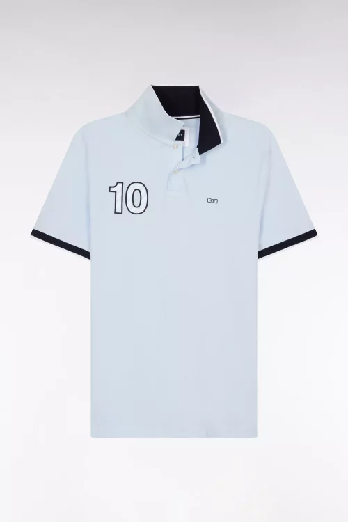 Polo Manches Courtes 10 Poitrine Bleu Clair