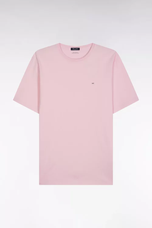 T-shirt Manches Courtes 111 Uni Col Rond Rose Clair