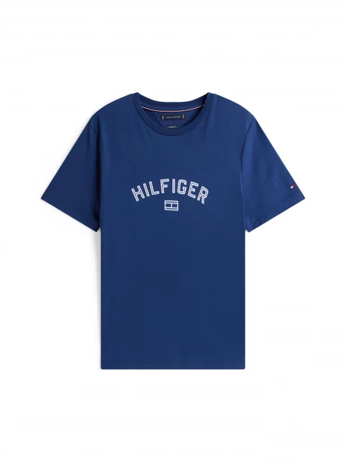 T-shirt Manches Courtes Print Velours Hilfiger Bleu Moyen – Image 4