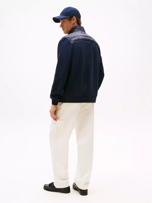 Gilet Manches Longues Mix Media Bleu Fonce – Image 2