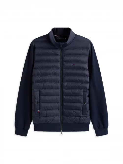 Gilet Manches Longues Mix Media Bleu Fonce – Image 4