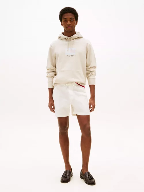 Pull Sweat  Capuche Print Drapeau Beige Clair – Image 3