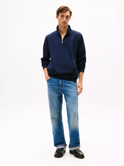 Pull Col Cheminee Performance 1/2 Zip Bleu Fonce – Image 2