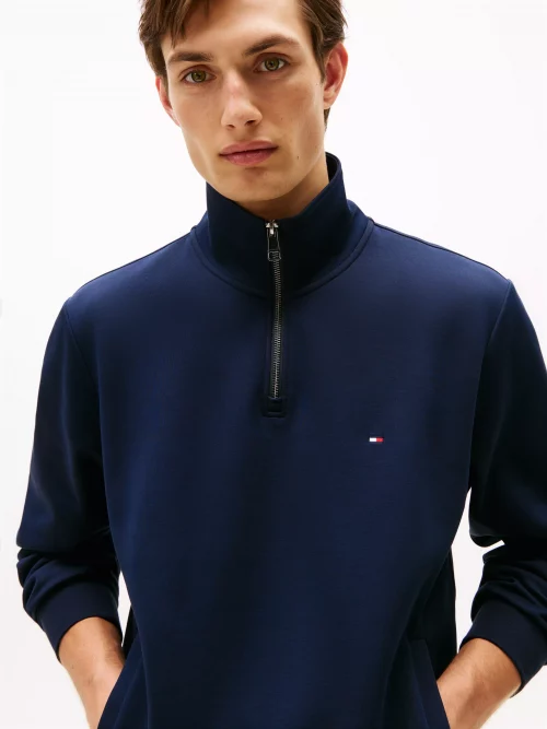 Pull Col Cheminee Performance 1/2 Zip Bleu Fonce – Image 5