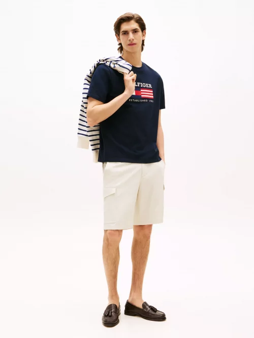 T-shirt Manches Courtes Drapeau Usa Bleu Fonce – Image 3