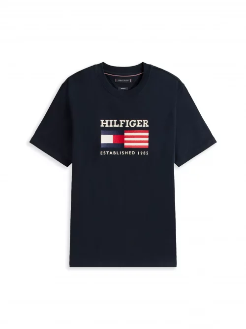 T-shirt Manches Courtes Drapeau Usa Bleu Fonce – Image 4