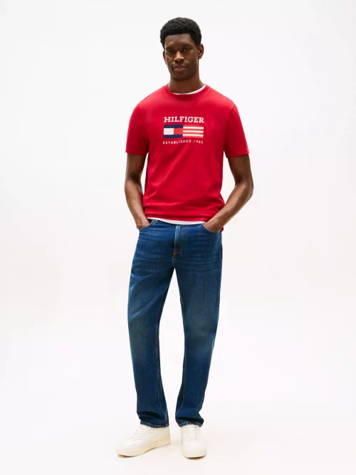 T-shirt Manches Courtes Drapeau Usa Rouge Moyen – Image 3