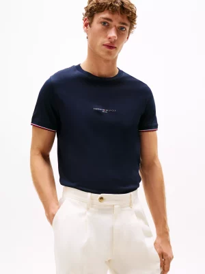 T-shirt Manches Courtes Gomme Tommy Bleu Fonce