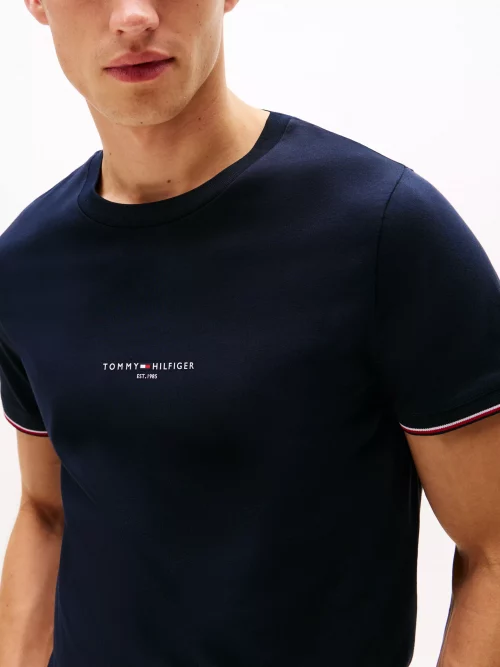 T-shirt Manches Courtes Gomme Tommy Bleu Fonce – Image 2