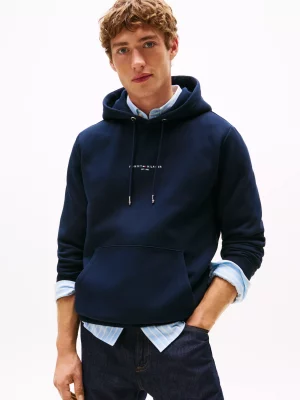 Pull Sweat  Capuche Petit Logo Bleu Fonce