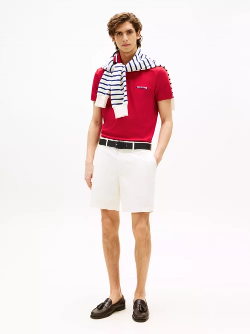 Polo Manches Courtes Broderie Hilfiger Rouge Moyen – Image 3