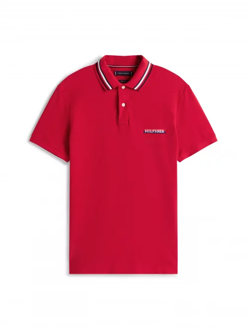 Polo Manches Courtes Broderie Hilfiger Rouge Moyen – Image 4