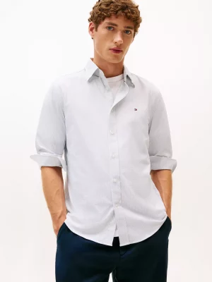 Chemise Manches Longues Sport Performance 2 Traits Blanc