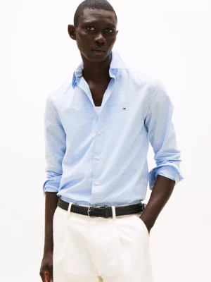 Chemise Manches Longues Sport Imprime 3 Points Bleu Clair