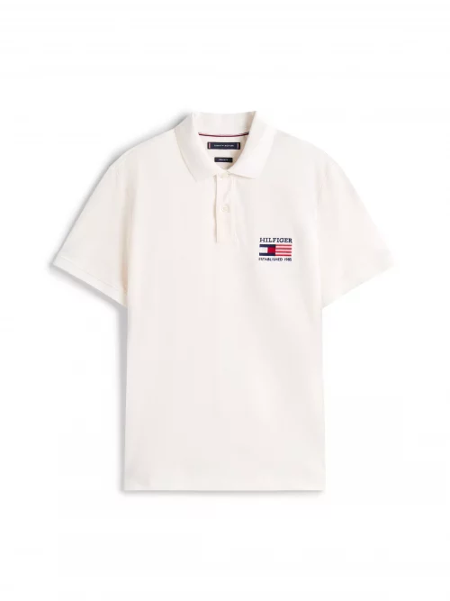 Polo Manches Courtes Drapeau Usa Beige Clair – Image 4