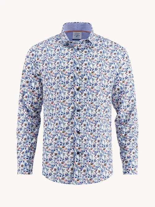 Chemise Manches Longues Sport Faisan Bleu Moyen