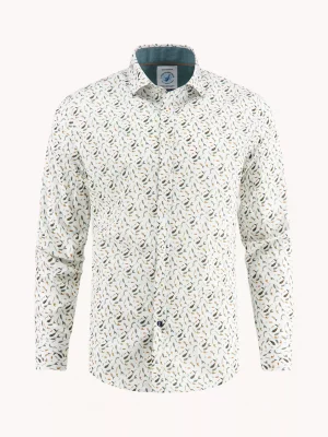 Chemise Manches Longues Sport Poisson Kaki Moyen