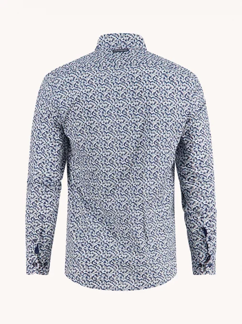 Chemise Manches Longues Sport Pixel Bleu Moyen – Image 2